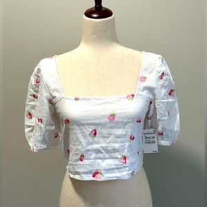 BP Puff Sleeve Crop Top size Small NWT